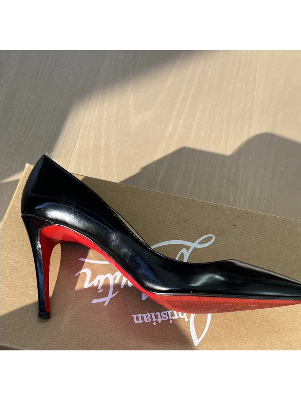 Christian Louboutin Black Patent Calf Leather Pigalle 85 Pump EU 38.5 - Picture 3 of 13